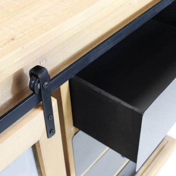 Mobile in legno e acciaio con dimensioni 147x42,3x75 cm, peso 35 kg