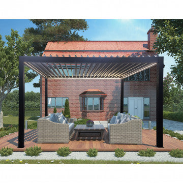 Pergola bioclimatica 4x4 motorizzata con lamelle orientabili e LED
