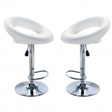 Sgabello girevole regolabile in ecopelle, altezza 81-102 cm, dimensioni 47x53,5