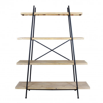 Mobile ferro e legno con 4 ripiani 145x44x176 cm, peso 14,9 kg