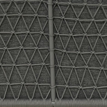 Salotto con struttura in alluminio, corda PVC e rivestimento poliestere-cotone