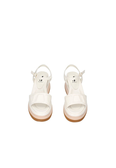 Sandalo Doris in Pelle Chiusura a Cinturino Caviglia Sottopiede Imbottito Gomma Para Alta 7 Cm Jeannot RJ602