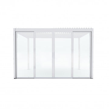 Laterale scorrevole vetro 4 metri 4 porte profilo alluminio bianco