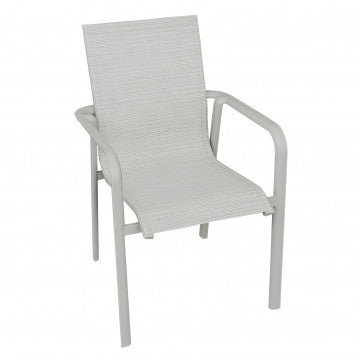 Poltrona impilabile struttura alluminio verniciato grigio sabbia 65x57x90 cm