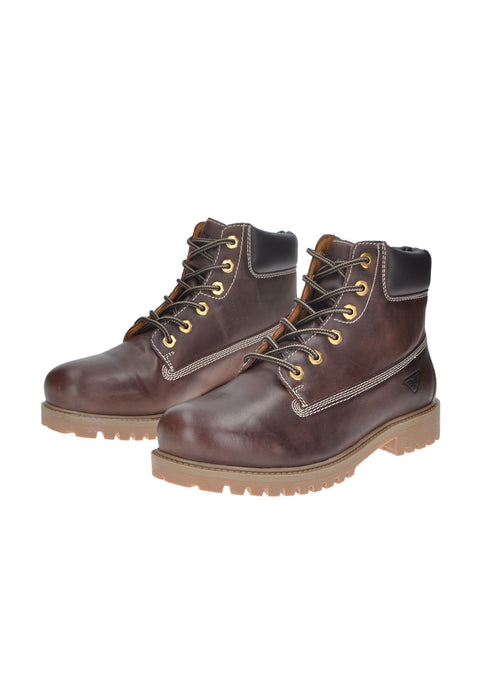Boot Roccia 7432 Mid In Pelle Con Chiusura A Laccio Profilo Superiore In Pelle Sottopiede Imbottito Fondo In Gomma