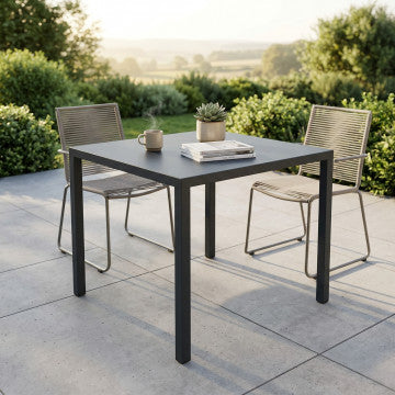 Tavolo autolivellante in acciaio 70x70 cm, altezza 74 cm, verniciatura antracite