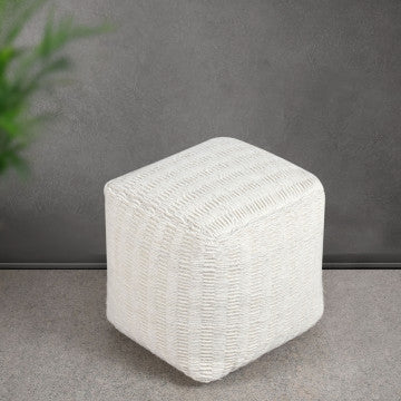 Pouf quadrato 40x40x40 cm in cotone e lana con riempimento