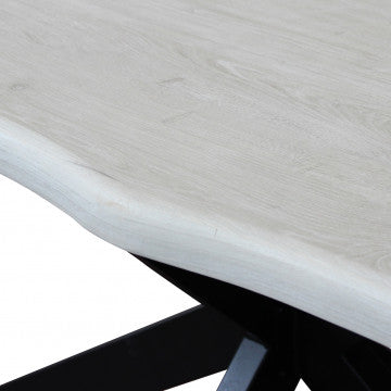 Tavolo rettangolare piano melaminico effetto pietra grigia struttura metallo 160x90