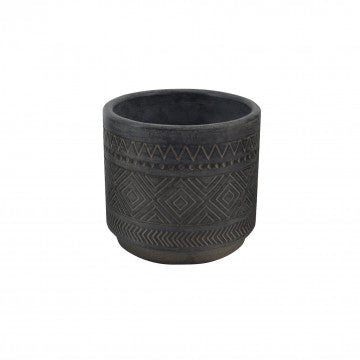 Vaso Melissa in fibra sintetica grigio antracite forma quadrata