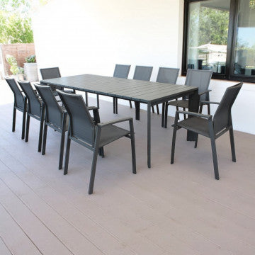 Tavolo alluminio estensibile 150/200x100 cm altezza 75 cm