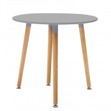 Tavolo rotondo Ø 80 cm piano ABS grigio gambe in legno