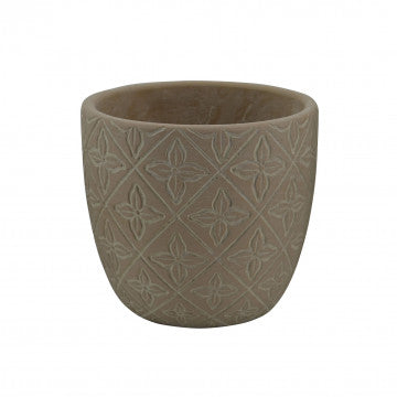 Vaso medio in fibra sintetica Pansé marrone 15,5x15,5x14 cm
