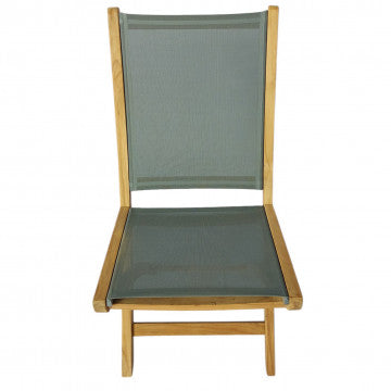 Sedia pieghevole in teak e textilene, dimensioni 48x55x89 cm