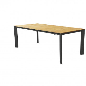 Tavolo allungabile 210/275x100 cm piano teak struttura alluminio