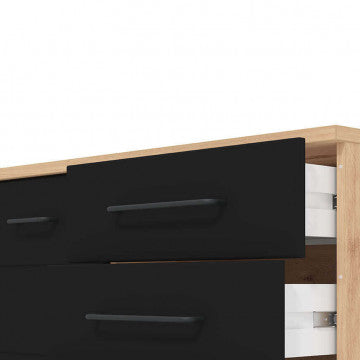 Mobile Lusitania in truciolare bilaminato rovere e nero antracite 161,5x40x84