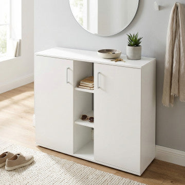 Mobiletto Frank Bianco 2 Ante 3 Mensole 101,5x35x87h cm