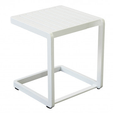 Tavolino quadrato in alluminio verniciato, 40x40 cm, altezza 45 cm