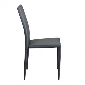 Sedia struttura acciaio e rivestimento ecopelle grigio scuro 41x50x91 cm