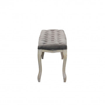 Panca in legno con rivestimento velluto, dimensioni 110x36x47 cm