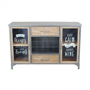 Mobile in legno e acciaio, dimensioni 124x39,5x80 cm, peso 30 kg