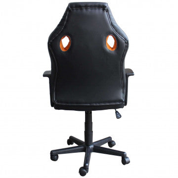 Poltrona gaming in poliuretano rosso nero, 61x65x104-113,5 cm