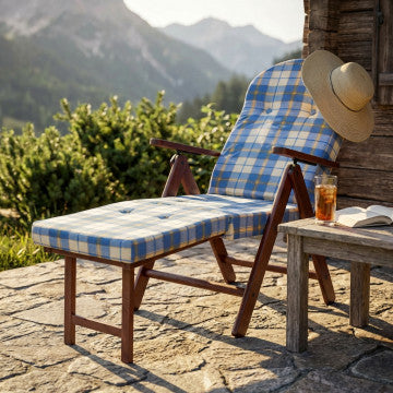 Poltrona relax 4 posizioni in faggio con imbottitura spugna e fodera cotone
