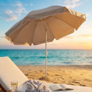 Ombrellone Spiaggia Alluminio Tondo 220 cm Beige