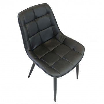 Poltrona struttura metallo seduta schienale ecopelle nero 59x51x82cm