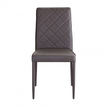 Sedia in acciaio e ecopelle marrone, 41x50x91 cm, peso 4,6 kg