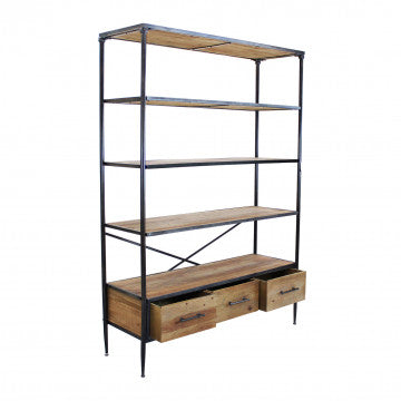 Mobile con struttura in metallo e legno, dimensioni 128x44,5x153,5 cm