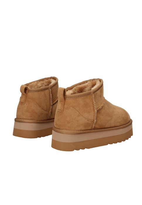 Scarpe Slip On Gold Gold In Ecopelle Con Sottopiede In Ecopelliccia E Fondo In Gomma Alta Cinque Cm