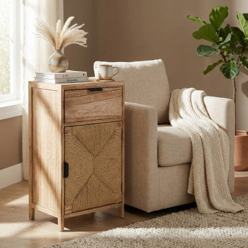 Mobiletto legno 1 cassetto 1 anta 38x28x71,5 cm Polywood