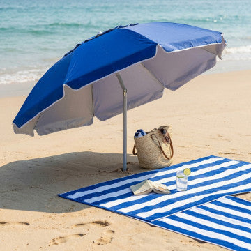 Ombrellone spiaggia poliestere protezione UV diametro 2 m palo metallo