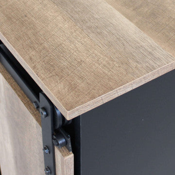 Mobile in legno e acciaio con anta scorrevole, 60x40x78 cm