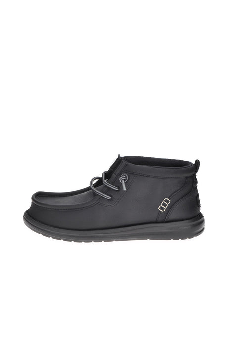 Polacchino Wally Mid In Ecopelle Con Chiusura A Laccio Elasticizzato Sottopiede Imbottito Fondo Gomma Con Para Alta 3 Cm