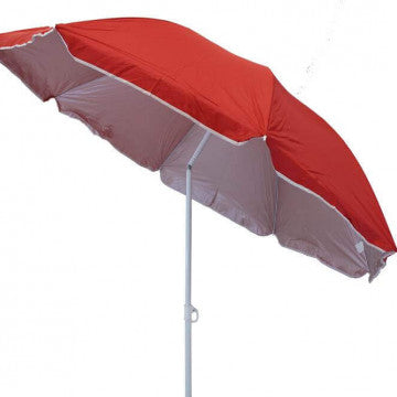 Ombrellone spiaggia nylon protezione UV diametro 180 cm palo metallo