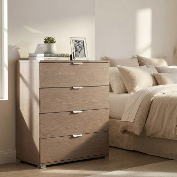 Mobiletto 4 cassetti rovere grigio truciolare bilaminato 75x38x85cm