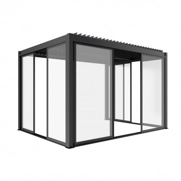 Laterale scorrevole vetro 270x238 cm pergola bioclimatica alluminio