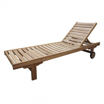 Lettino in teak massello, 205x63x32 cm, colore marrone chiaro
