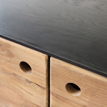 Mobile in legno di pino riciclato, 100x40x131 cm, colore marrone