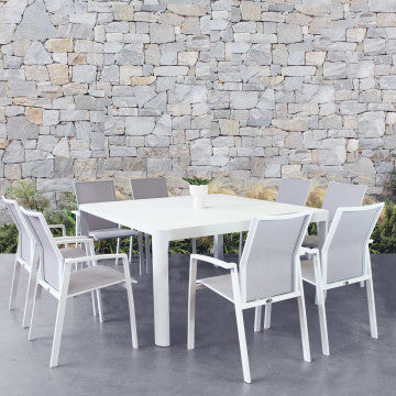 Tavolo allungabile in alluminio verniciato 100/150x150 cm, altezza 75