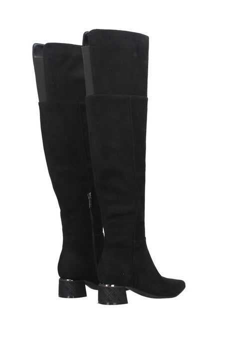 Stivali Guess Lucie In Camoscio Con Chiusura A Zip Sottopiede In Pelle E Fondo In Gomma Tacco Alto 4 Cm