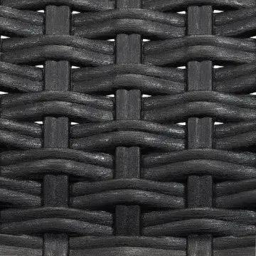 Dettaglio del materiale in wicker della Poltrona Indiana nera. Struttura plastica stampata resistente e di alta qualità.