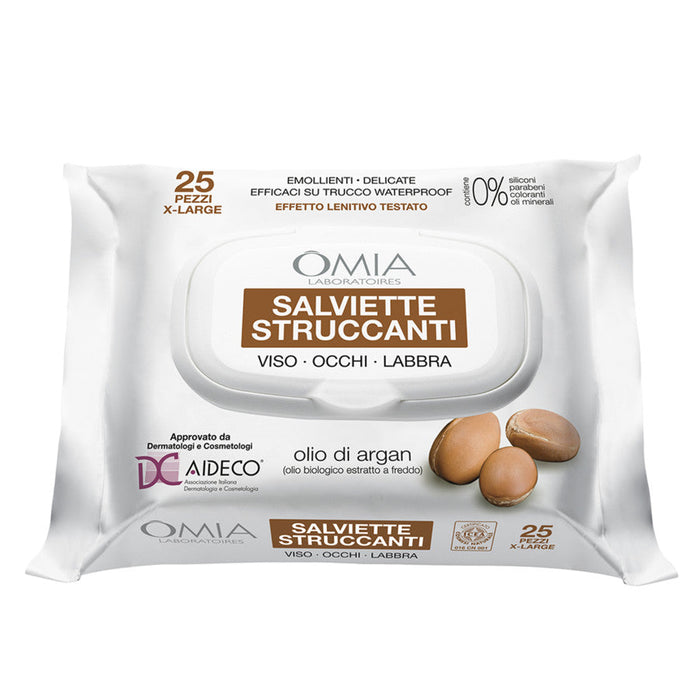 OMIA SALVIETTE STRUCCANTI VISO-OCCHI-LABBRA ALL'OLIO DI ARGAN