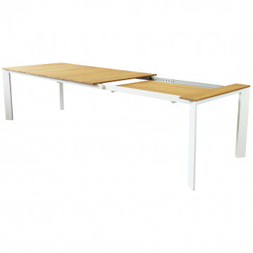Tavolo allungabile legno teak piano 210-275 cm struttura alluminio