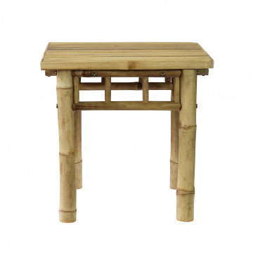 Tavolino quadrato in bamboo, dimensioni 45x45x45 cm, colore marrone