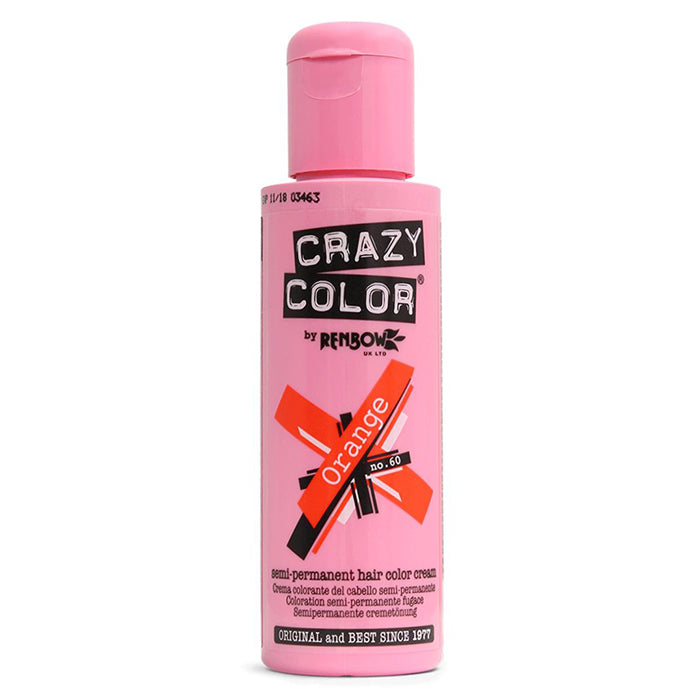 Crazy Color Semi-Permanent Hair Color Cream Orange 60