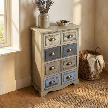 Mobiletto in legno con 8 cassetti, dimensioni 53x29x73 cm