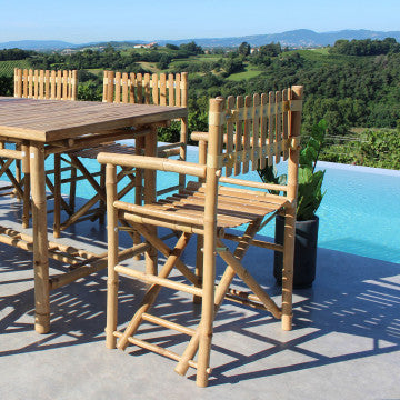 Regista in bamboo marrone 60x44x88 cm struttura in legno