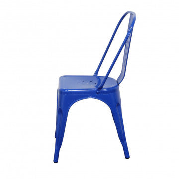 Sedia struttura metallo seduta metallo dimensioni 35x45x85 cm colore blu